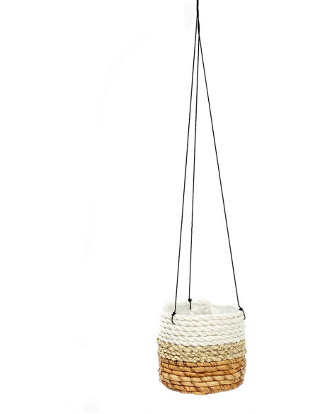 Porte plante original à suspendre Diamètre 11 cm en Feuille de bananier Naturel Blanc The Banana 