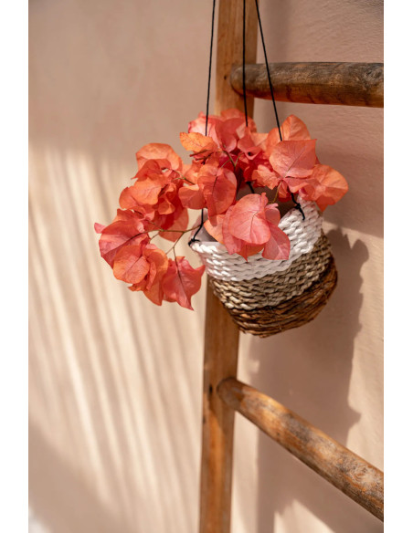 Porte plante original à suspendre Diamètre 11 cm en Feuille de bananier Naturel Blanc The Banana 