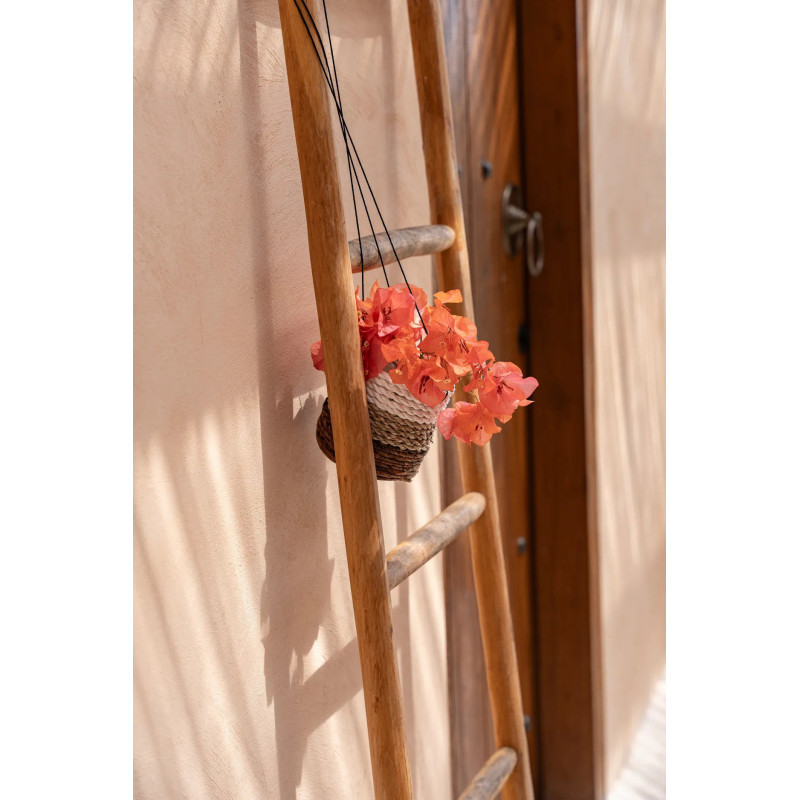 Porte plante original à suspendre Diamètre 11 cm en Feuille de bananier Naturel Blanc The Banana 