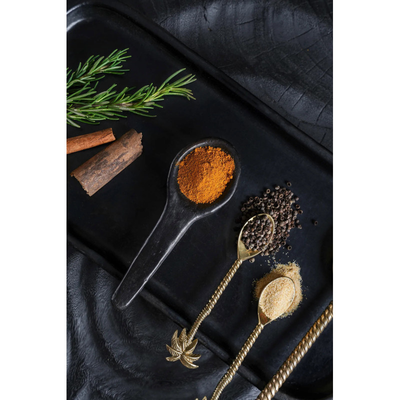 Cuillère à amuse-bouche indonésienne 16 cm Terre cuite Noir The Burned 