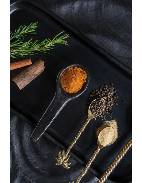 Cuillère à amuse-bouche indonésienne 16 cm Terre cuite Noir The Burned 