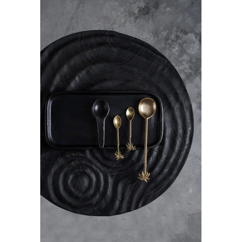 Cuillère à amuse-bouche indonésienne 16 cm Terre cuite Noir The Burned 