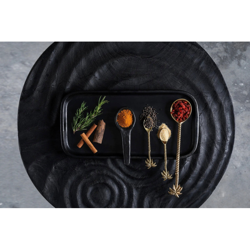 Cuillère à amuse-bouche indonésienne 16 cm Terre cuite Noir The Burned 