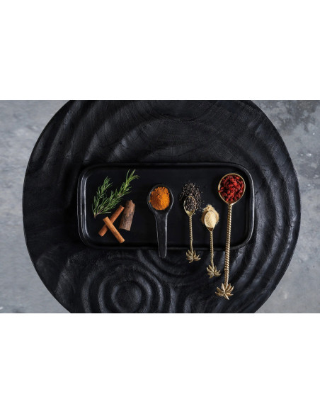 Cuillère à amuse-bouche indonésienne 16 cm Terre cuite Noir The Burned 