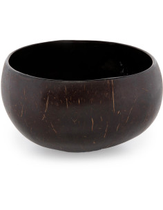Bol originale rond 13 cm en Noix de coco Naturel Noir Laqué The Coco 