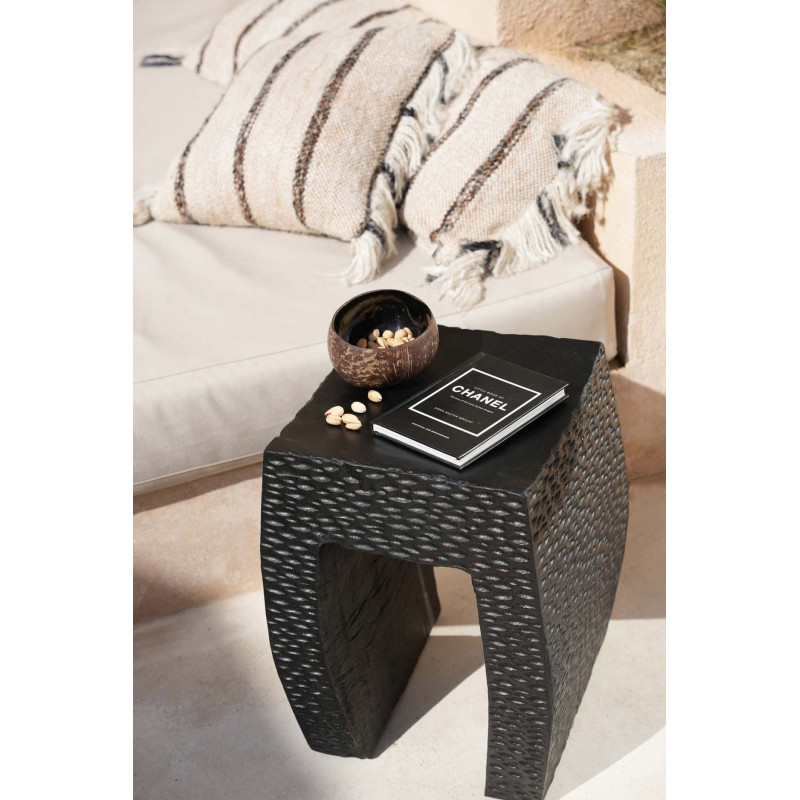 Bol originale rond 13 cm en Noix de coco Naturel Noir Laqué The Coco 