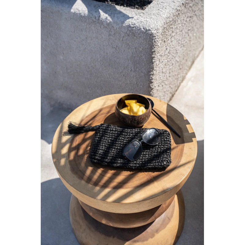 Bol originale rond 13 cm en Noix de coco Naturel Noir Laqué The Coco 