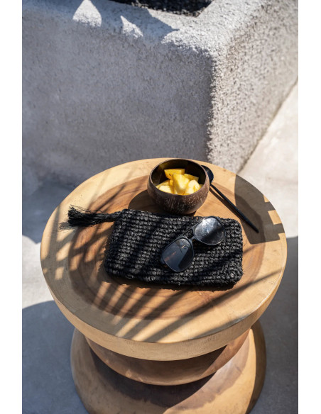 Bol originale rond 13 cm en Noix de coco Naturel Noir Laqué The Coco 