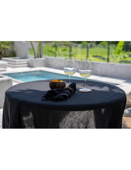 Bol originale rond 13 cm en Noix de coco Naturel Noir Laqué The Coco 