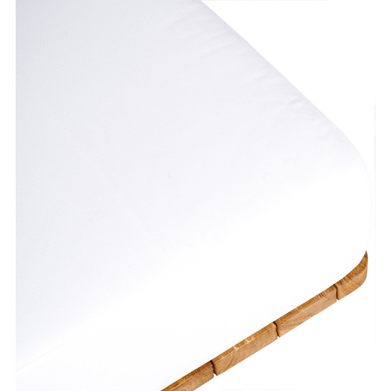 Lit de jardin original 1 place en Bois de teck recyclé Naturel Tissu Blanc The Malawi 