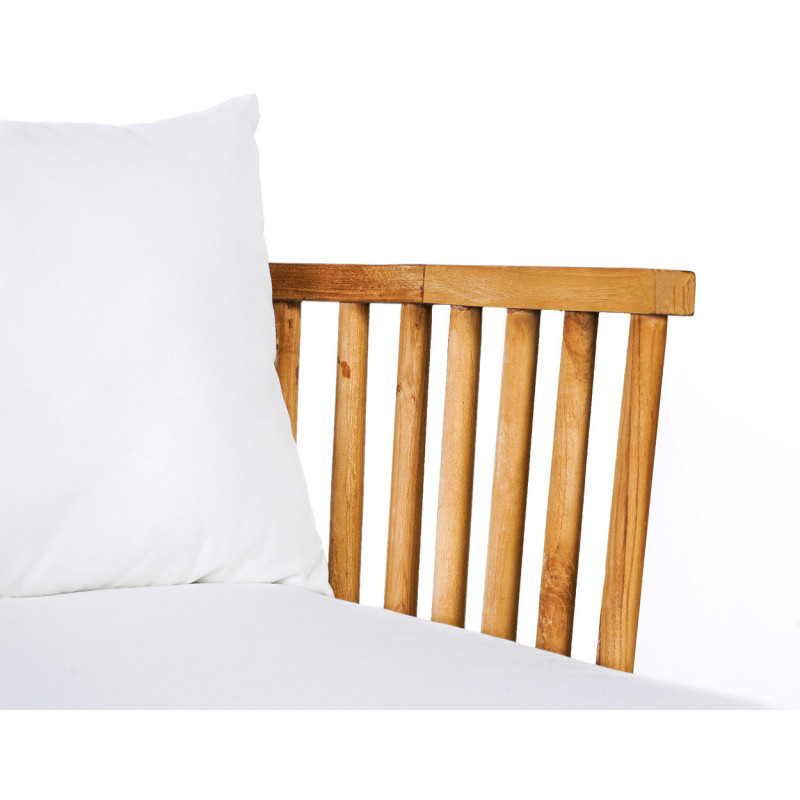 Lit de jardin original 1 place en Bois de teck recyclé Naturel Tissu Blanc The Malawi 