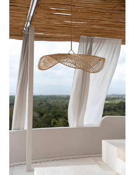 Abat jour original XL Chapeau pour suspension 75 cm en Rotin Naturel The Chapeau 