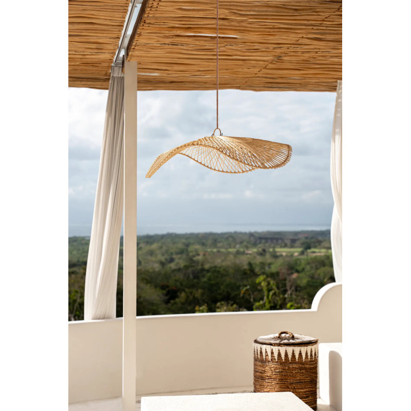 Abat jour original XL Chapeau pour suspension 75 cm en Rotin Naturel The Chapeau 