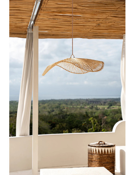 Abat jour original XL Chapeau pour suspension 75 cm en Rotin Naturel The Chapeau 