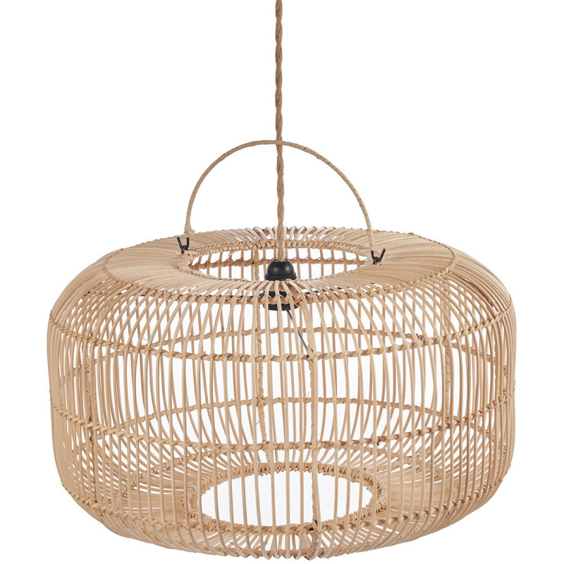 Grand Abat-jour bohème 55 cm Rotin Naturel Tressé The Arun 