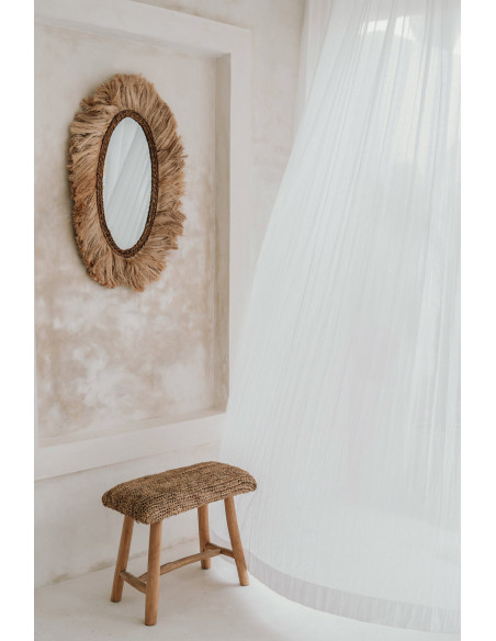 Banc Bohème chic 2 places en Raphia Bois de teck Naturel The Raffia 