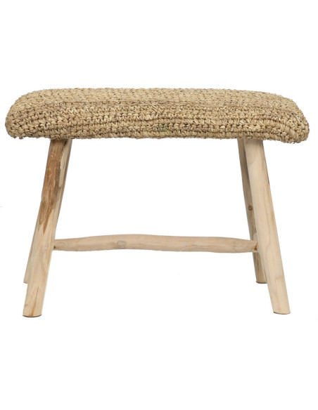 Banc Bohème chic 2 places en Raphia Bois de teck Naturel The Raffia 