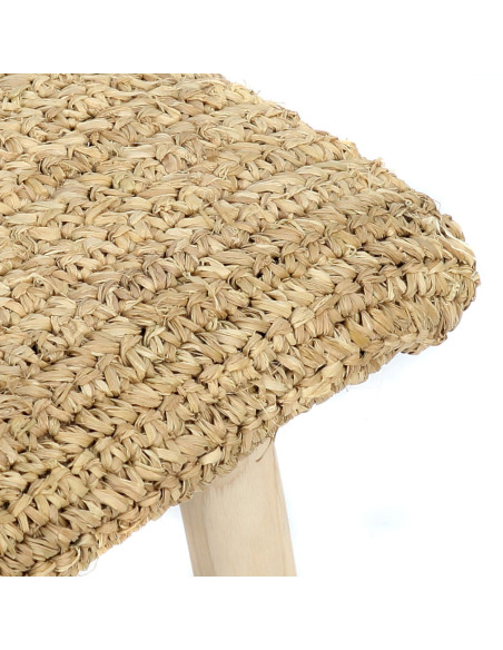 Banc Bohème chic 2 places en Raphia Bois de teck Naturel The Raffia 