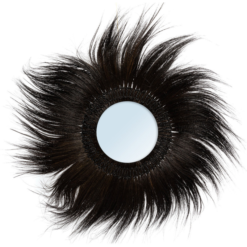 Miroir Mural Rond XL 100 cm en Herbe Noir The Simba 