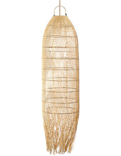 Abat-jour pour suspension XL 30x110 Rotin Naturel The Squid 