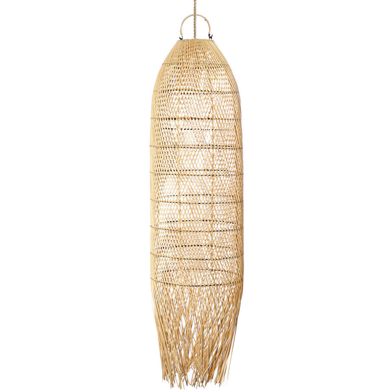 Abat-jour pour suspension XL 30x110 Rotin Naturel The Squid 