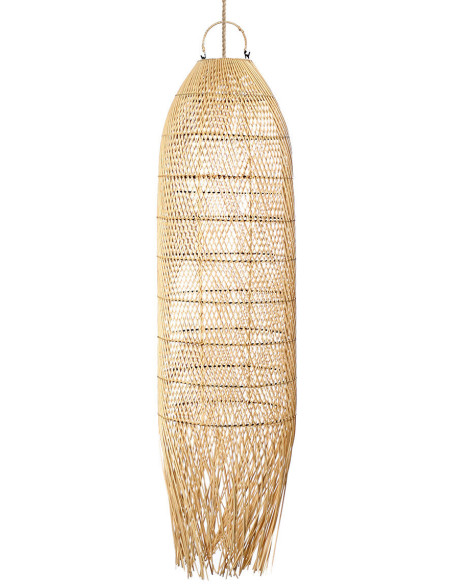 Abat-jour pour suspension XL 30x110 Rotin Naturel The Squid 