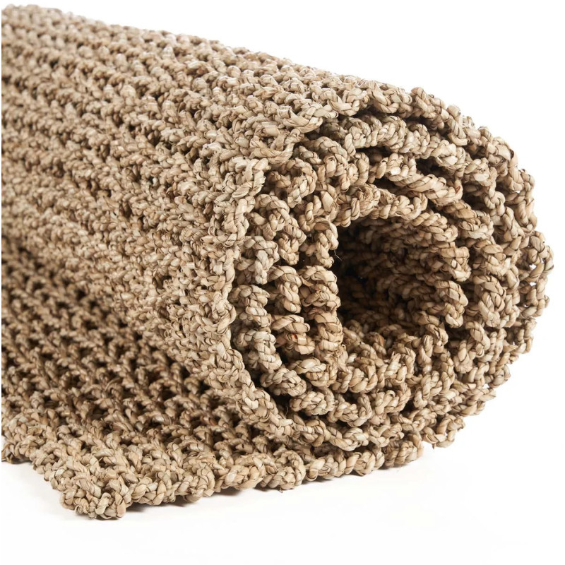 Grand Tapis de couloir bord de mer Rectangulaire 70x200 Sisal Naturel Tressé The Sizali 