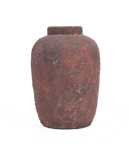 Vase style brut organique Jarre H 20 cm Terre cuite Bordeaux Vieilli The Clay Echo 