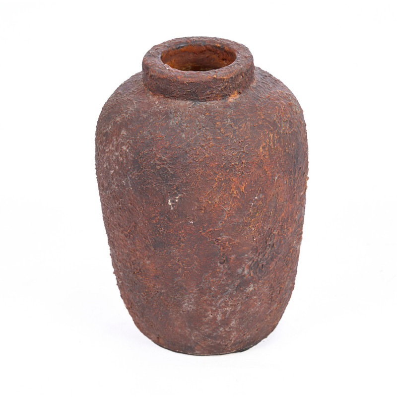 Vase style brut organique Jarre H 20 cm Terre cuite Bordeaux Vieilli The Clay Echo 