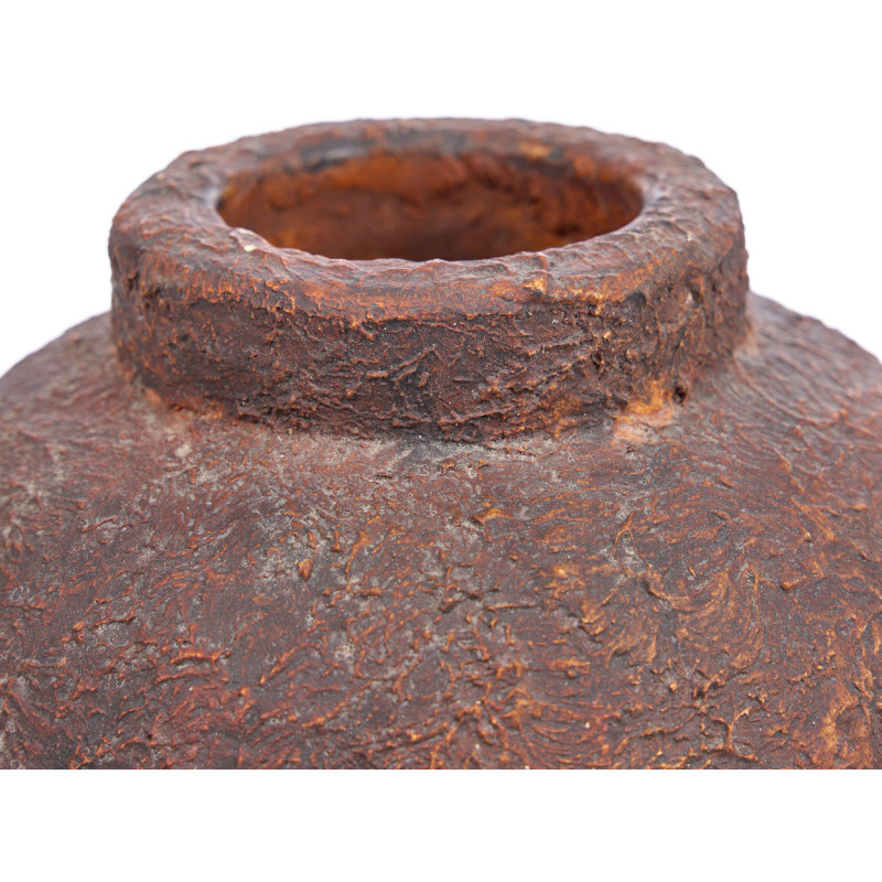 Vase style brut organique Jarre H 20 cm Terre cuite Bordeaux Vieilli The Clay Echo 