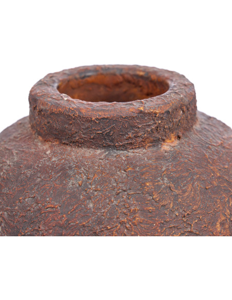 Vase style brut organique Jarre H 20 cm Terre cuite Bordeaux Vieilli The Clay Echo 