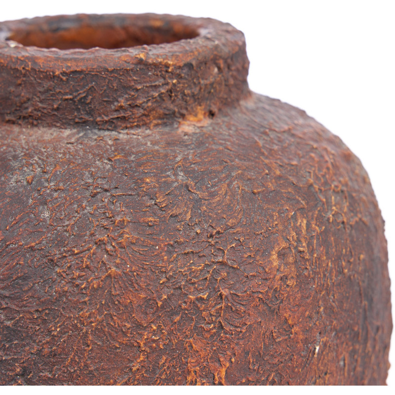 Vase style brut organique Jarre H 20 cm Terre cuite Bordeaux Vieilli The Clay Echo 