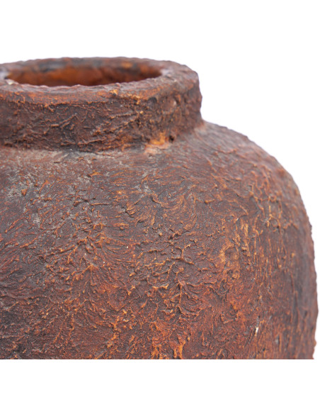 Vase style brut organique Jarre H 20 cm Terre cuite Bordeaux Vieilli The Clay Echo 