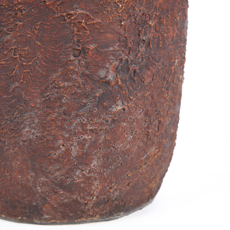 Vase style brut organique Jarre H 20 cm Terre cuite Bordeaux Vieilli The Clay Echo 