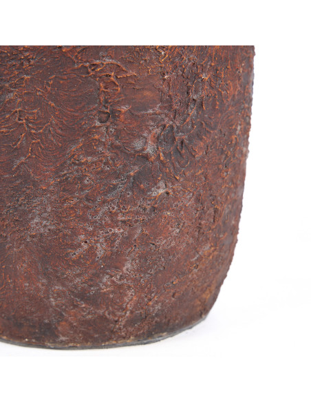 Vase style brut organique Jarre H 20 cm Terre cuite Bordeaux Vieilli The Clay Echo 