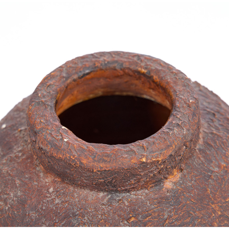 Vase style brut organique Jarre H 20 cm Terre cuite Bordeaux Vieilli The Clay Echo 