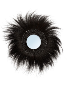 Miroir Mural Rond 70 cm en Herbe Noir The Simba 