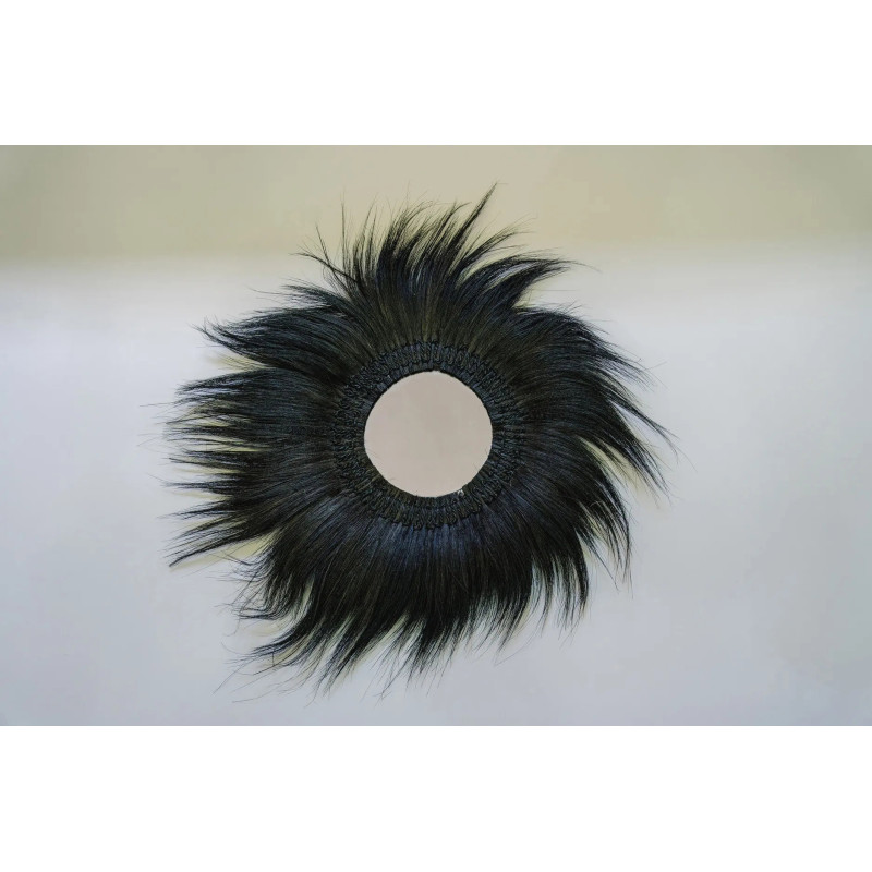 Miroir Mural Rond 70 cm en Herbe Noir The Simba 
