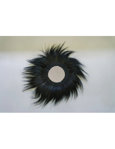 Miroir Mural Rond 70 cm en Herbe Noir The Simba 