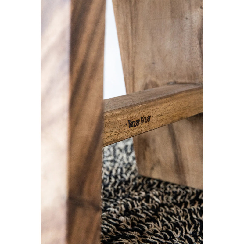 Tapis Rond 150 cm en Raphia Sisal Palmier Noir The Seagrass 