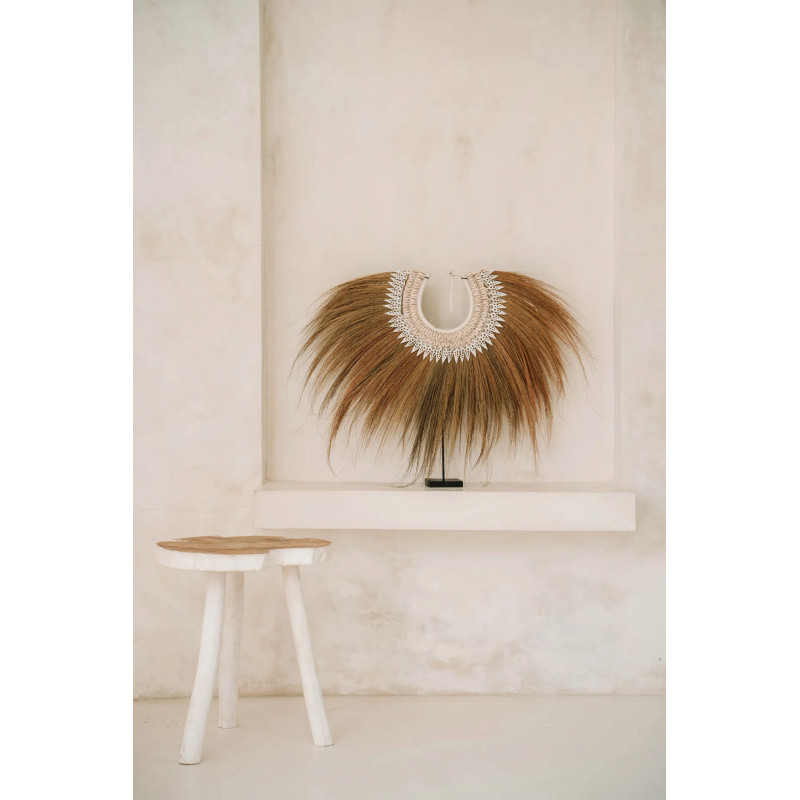 Table d'appoint originale Organique en Bois de teck Blanc Naturel The Organic 