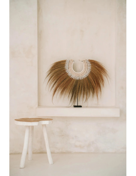 Table d'appoint originale Organique en Bois de teck Blanc Naturel The Organic 