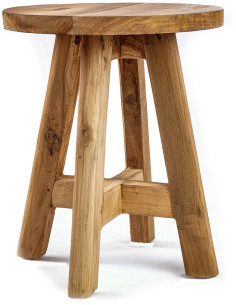 Table d'appoint moderne Ronde en Bois de teck Naturel The Atziri 
