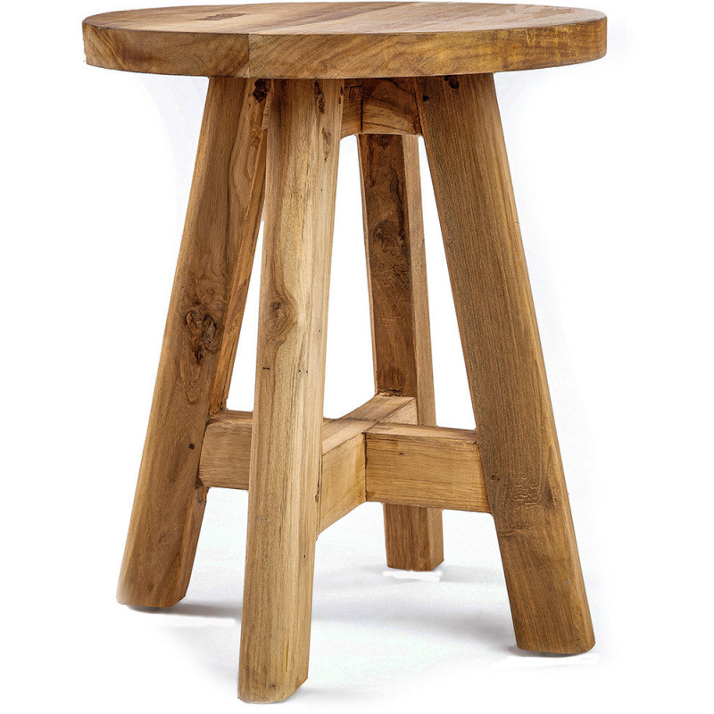Table d'appoint moderne Ronde en Bois de teck Naturel The Atziri 