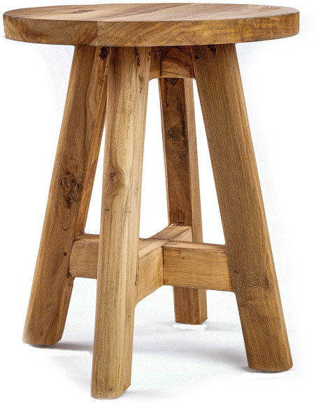 Table d'appoint moderne Ronde en Bois de teck Naturel The Atziri 