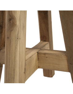 Table d'appoint moderne Ronde en Bois de teck Naturel The Atziri 