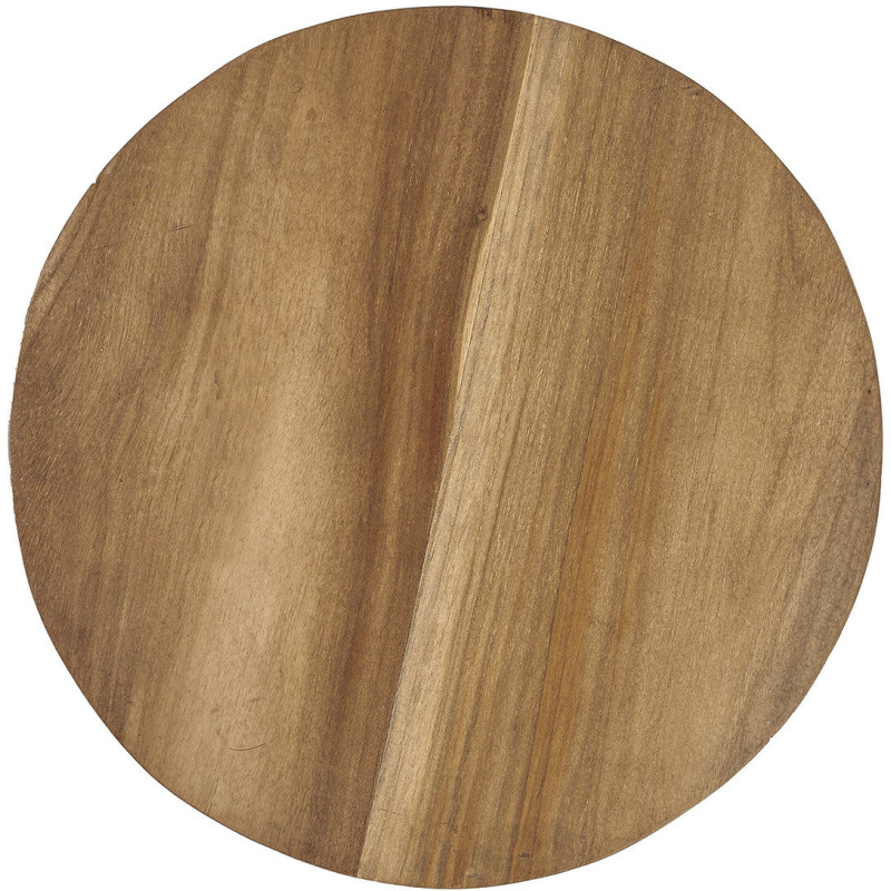 Table d'appoint moderne Ronde en Bois de teck Naturel The Atziri 