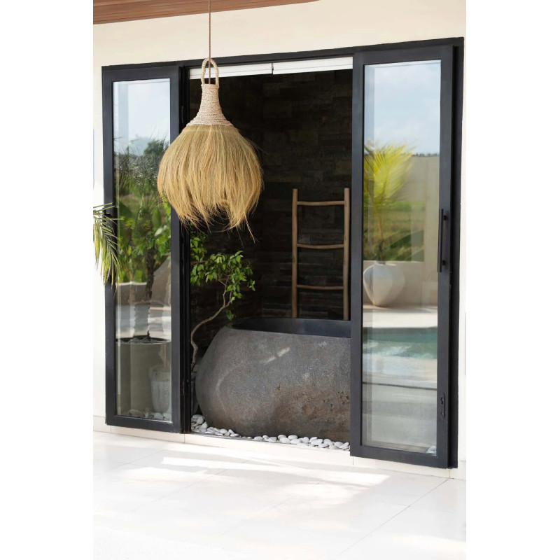 Abat jour Bohème chic pour suspension 50 cm en Herbe Medong Naturel The Makiki 