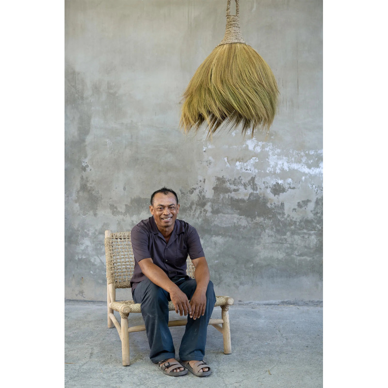 Abat jour Bohème chic pour suspension 50 cm en Herbe Medong Naturel The Makiki 