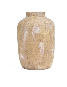 Vase style brut organique Jarre H 30 cm Terre cuite Crème Vieilli The Clay Echo 